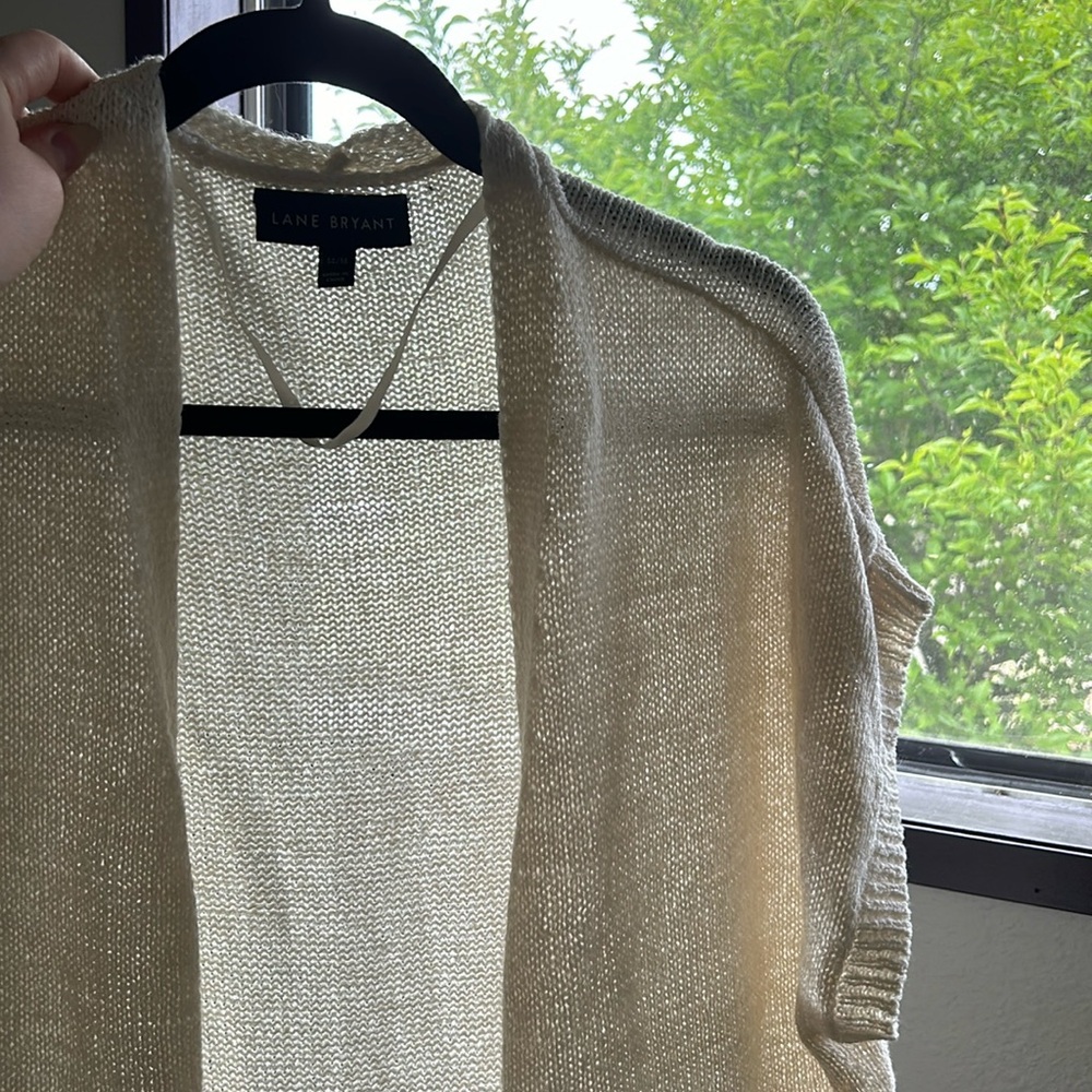 Cream knee length cardigan
